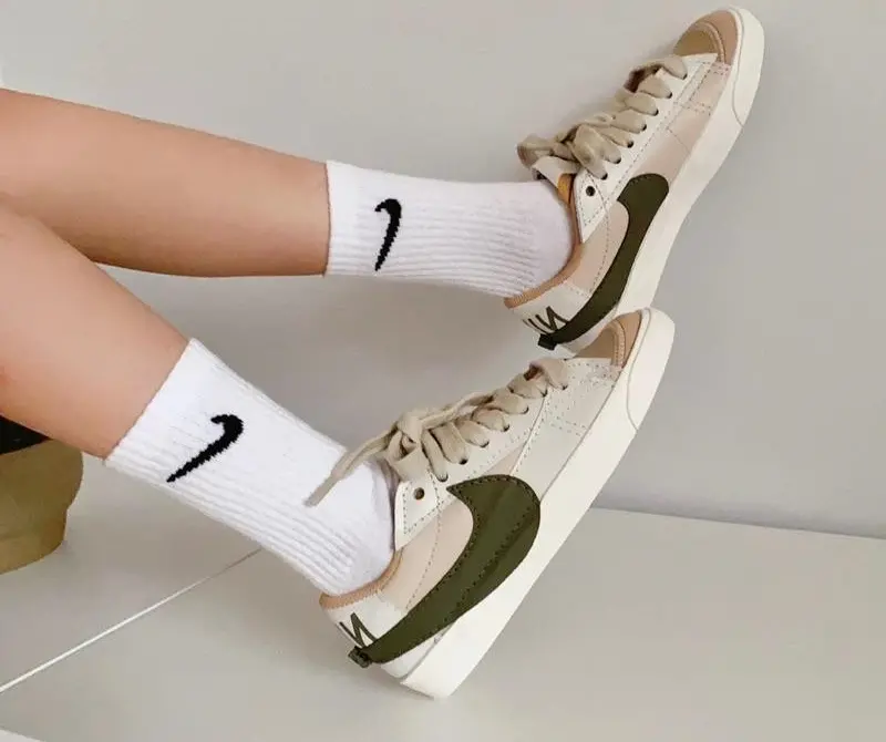 Giày Nike Blazer Low 77 Jumbo 'Sand Drift Medium Olive' DQ1470-105 - Ảnh 5