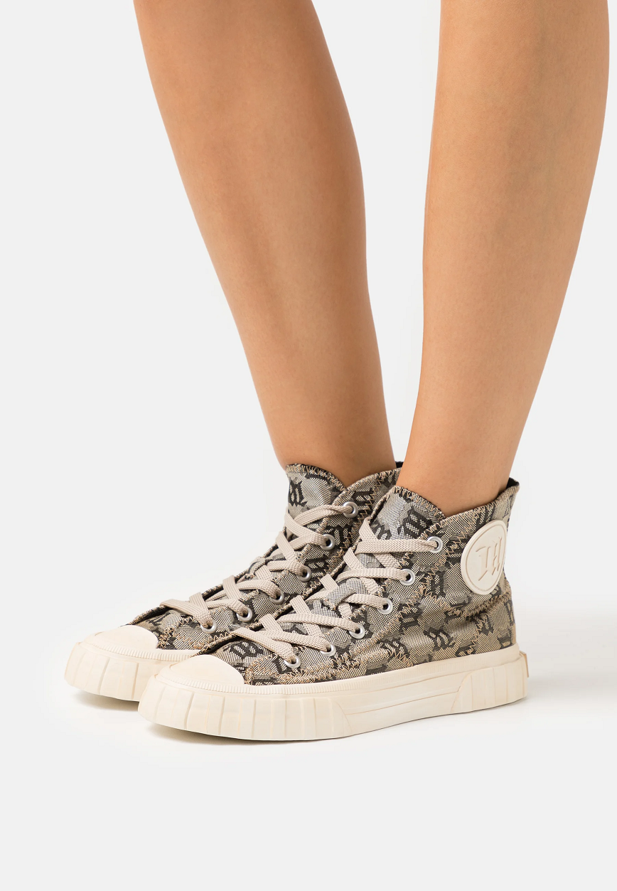 Giày MSIBHV Army Sneaker High Monogram Beige 3121BM633 - Ảnh 3