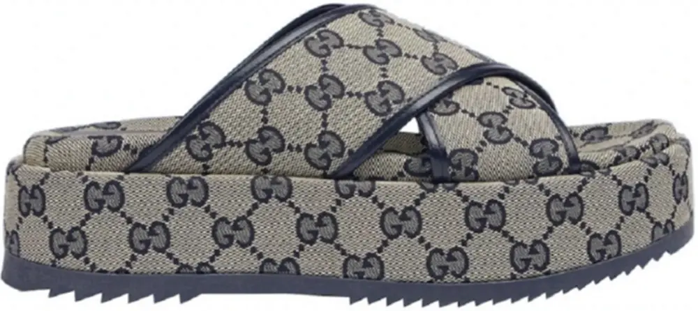 Dép Gucci GG Platform Slide Sandal 'Beige Blue' 692842-H6320-4061
