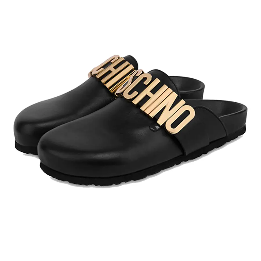 Giày Moschino Lettering Logo Calfskin Sabot 'Black' MA10403G1EMF0000 - Ảnh 3