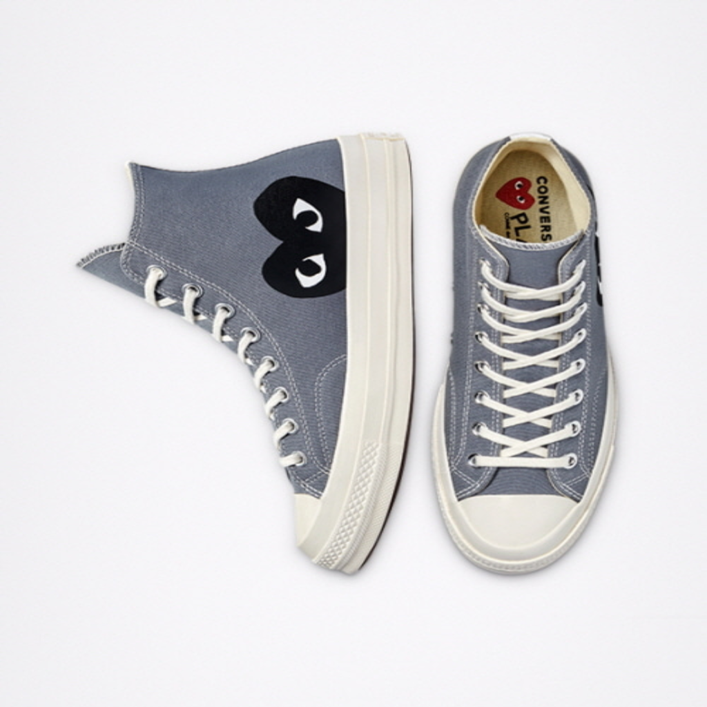 Giày Converse Comme des Garçons PLAY x Chuck 70 High 'Steel Gray' 171847C - Ảnh 3