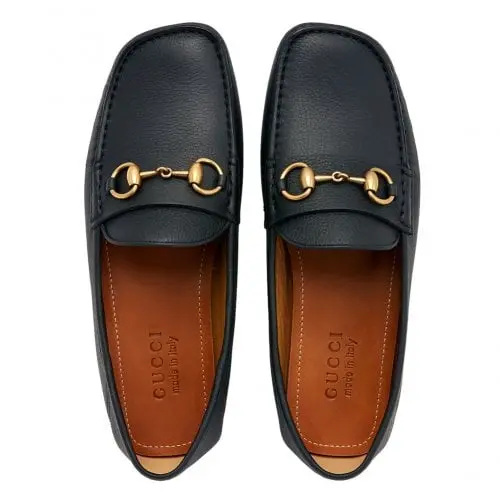 Giày Gucci Men's Horsebit Driving Loafers 548604 BXO00 1000 - Ảnh 4