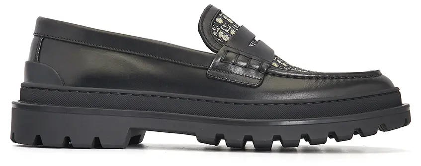 Giày Dior Oblique Black Loafers 3LO103ZCD-H961