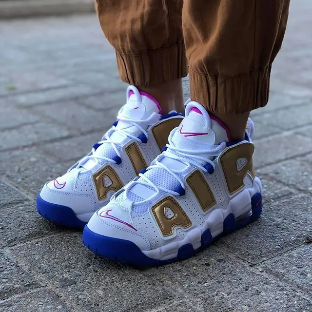 Alternative view of Giày Nike Air More Uptempo GS 'Fuchsia Blast' 415082-106
