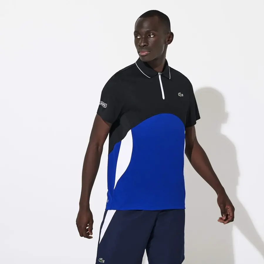 Áo Lacoste Polo SPORT Ultra Dry Pique ZIP BlackB 2020 DH4747-51-RUS - Ảnh 4