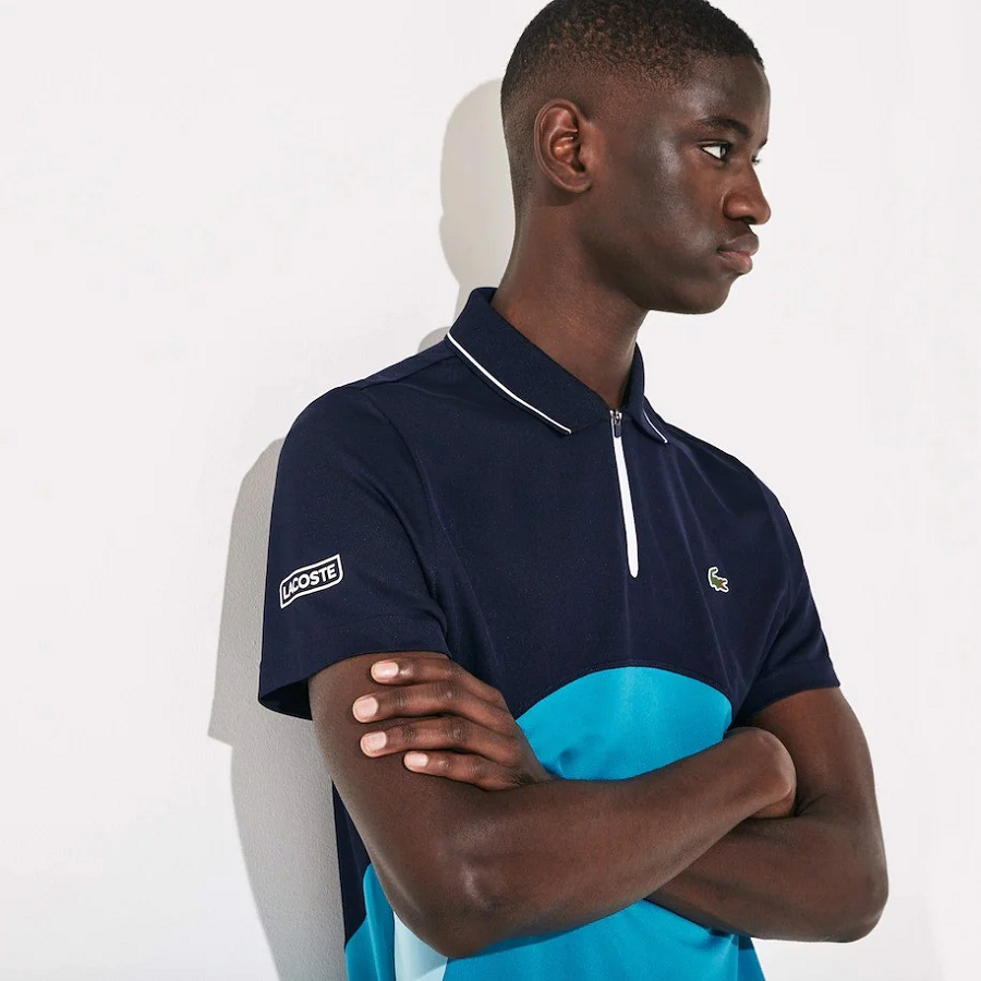 Áo Lacoste Polo SPORT Ultra-Dry Pique ZIP NavyB 2020 DH4747-51-RWP - Ảnh 4