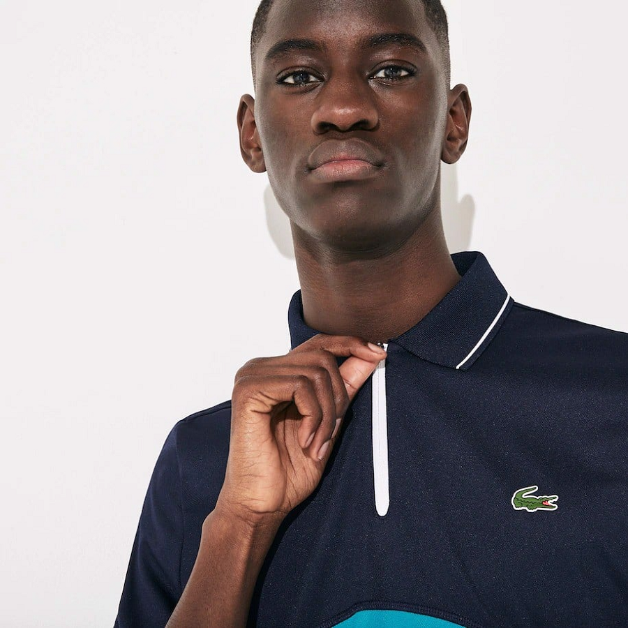 Áo Lacoste Polo SPORT Ultra-Dry Pique ZIP NavyB 2020 DH4747-51-RWP - Ảnh 6