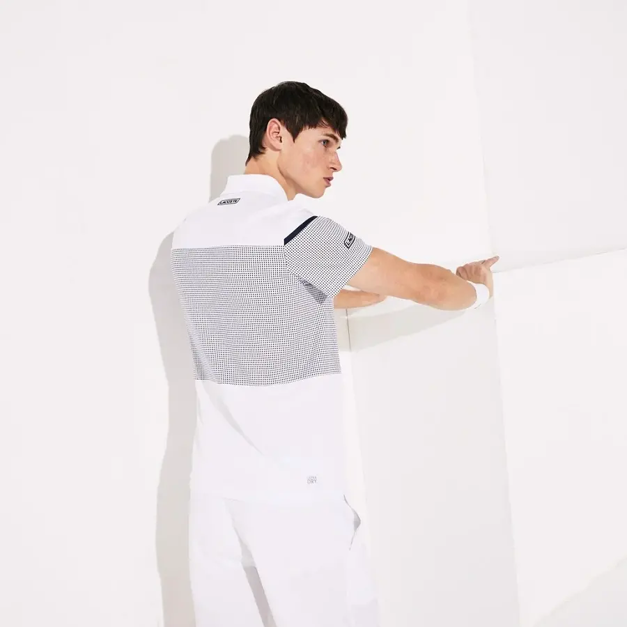 Áo Lacoste Polo SPORT Mesh Panel Tennis White DH4754-51-RHG - Ảnh 4