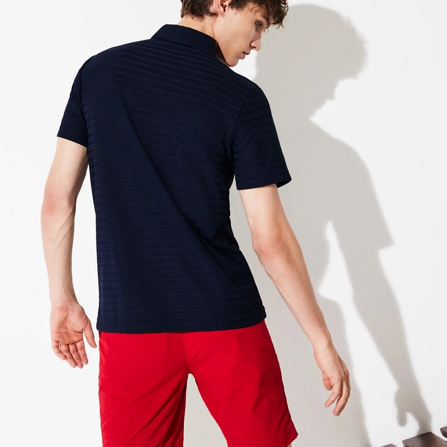 Áo Lacoste Polo SPORT Golf Striped Navy Blue DH8132-51-166 - Ảnh 3
