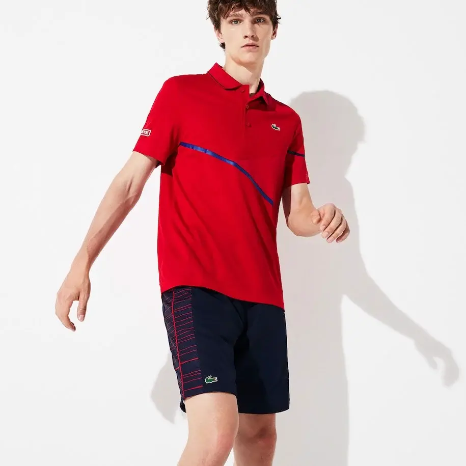 Áo Lacoste Polo Tennis Contrast Accent Pique Red Navy DH8501-00-2FV - Ảnh 5