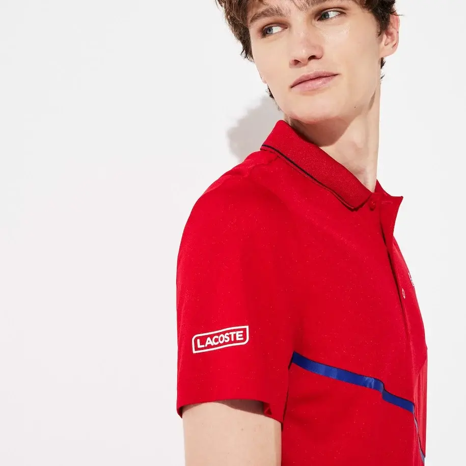 Alternative view of Áo Lacoste Polo Tennis Contrast Accent Pique Red Navy DH8501-00-2FV