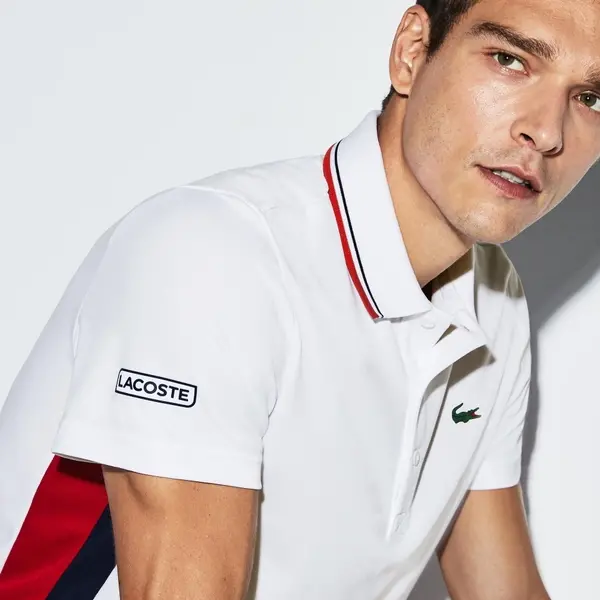 Áo Lacoste Polo Lacoste Polo Block Pique White Red DH9455-51-C0R - Ảnh 3
