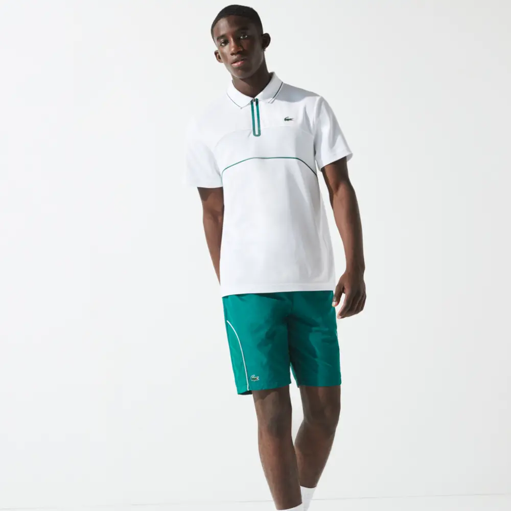 Áo Lacoste Piqué Zip Tennis Polo Shirt DH9658-51-OKR - Ảnh 6