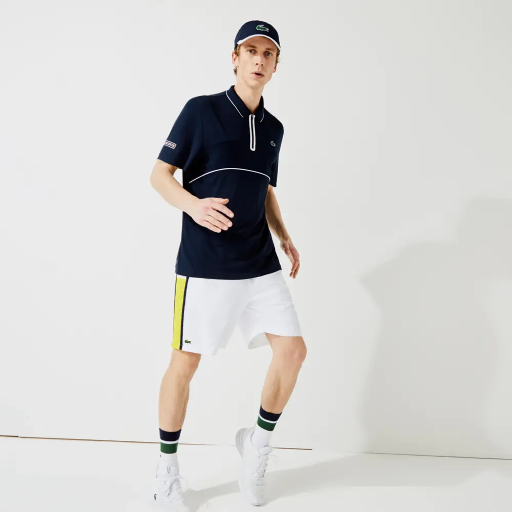 Áo Lacoste Piqué Zip Tennis Polo 'Dark Blue' DH9658-258 - Ảnh 5