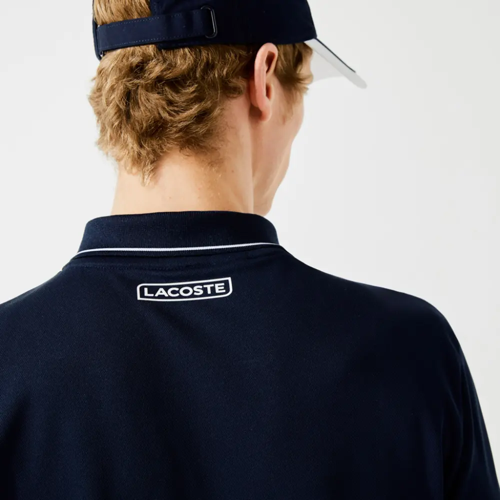 Áo Lacoste Piqué Zip Tennis Polo 'Dark Blue' DH9658-258 - Ảnh 4