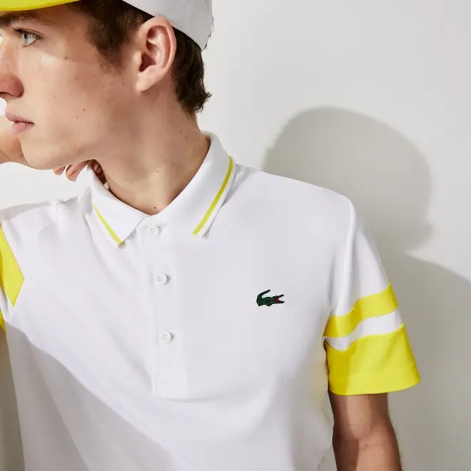Áo Lacoste Striped Sleeves Breathable Polo Shirt DH9681-W22 - Ảnh 5