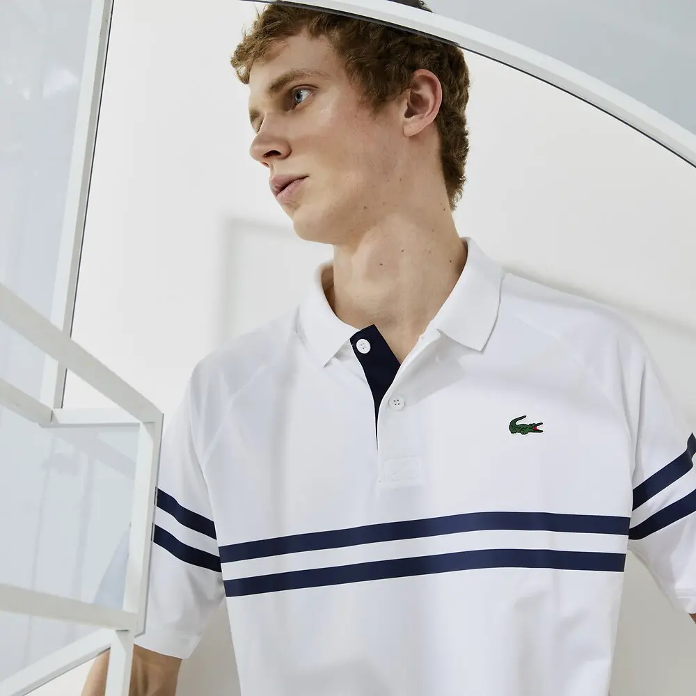 Alternative view of Áo Lacoste Novak Djokovic Ultra Light Striped Polo DH9685-522