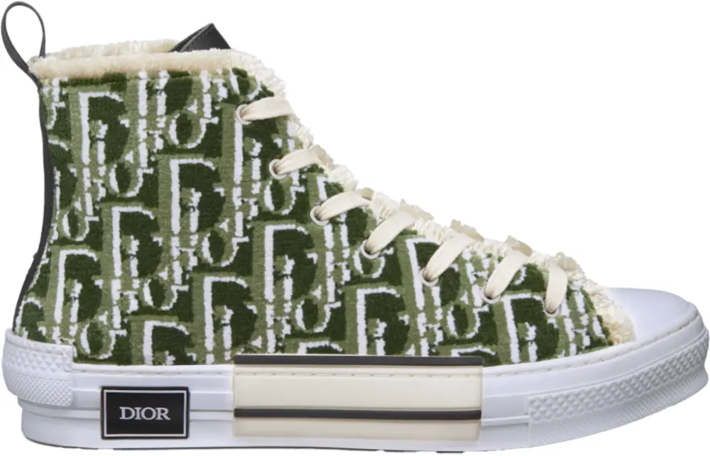 Giày Dior B23 High Top Sneaker Olive Dior Oblique Tapestry 3SH129ZGT-H660