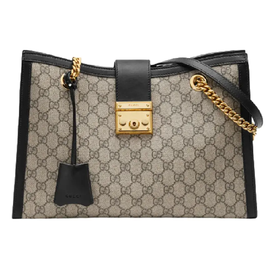 Túi Gucci Padlock Medium GG Shoulder GG Supreme Black Leather 479197-KHNKG-9769