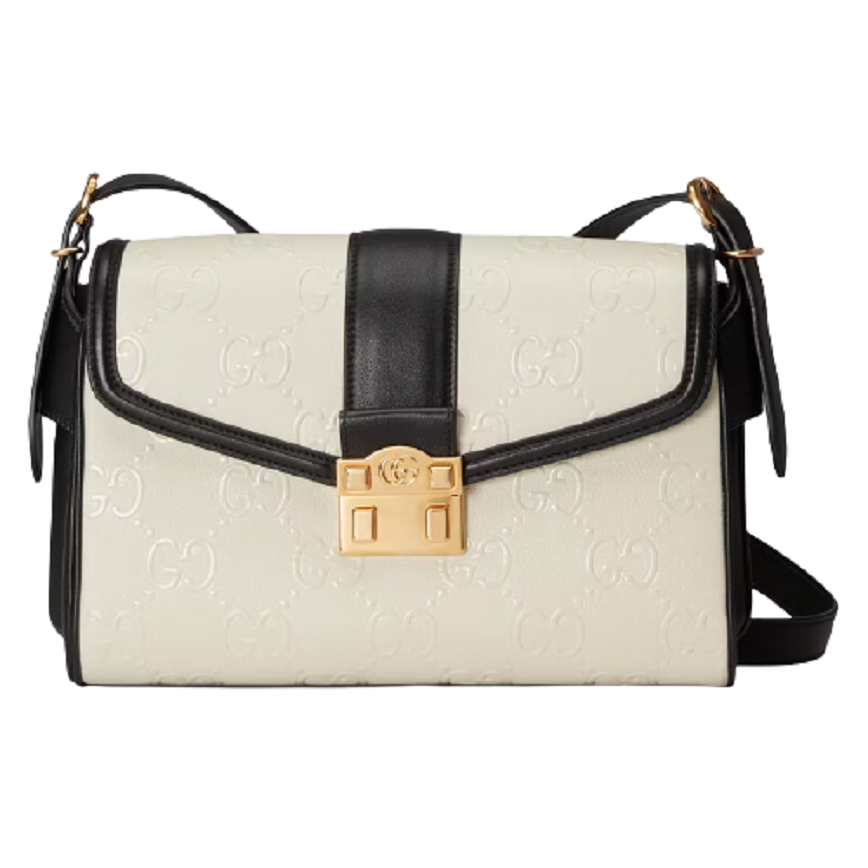 Túi Gucci Medium GG Shoulder White GG Leather 675778-UD9AX-9099