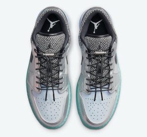 Alternative view of Giày Nike Wmns Air Jordan 1 Low SE 'Metallic Silver Gradient' DJ5199-109