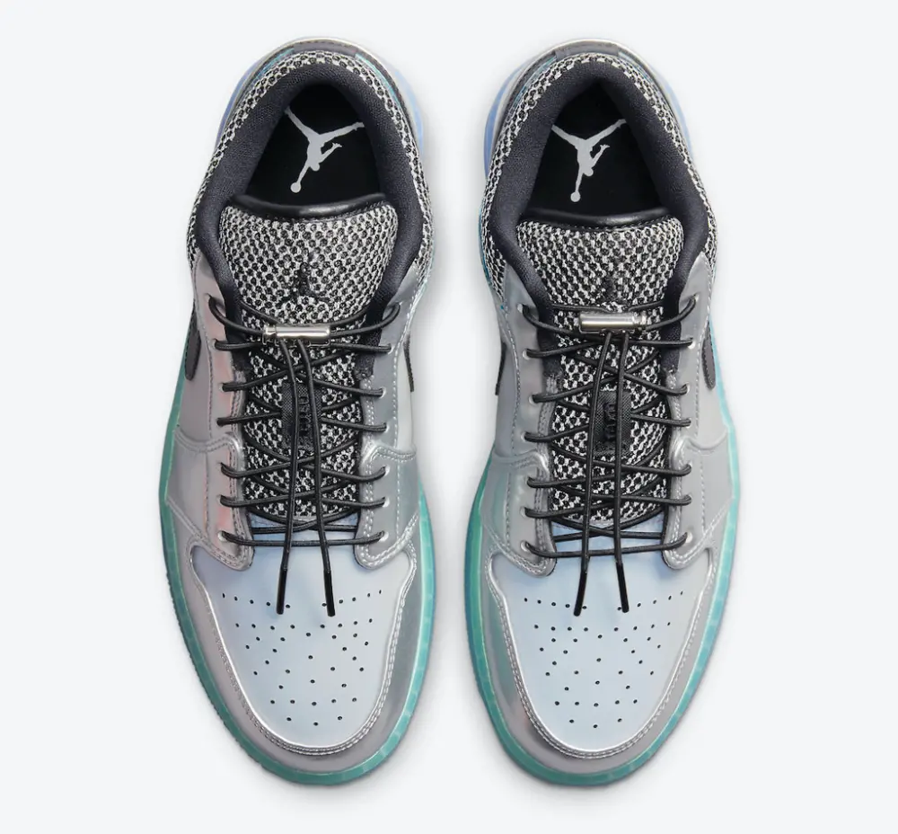 Alternative view of Giày Nike Wmns Air Jordan 1 Low SE 'Metallic Silver Gradient' DJ5199-109
