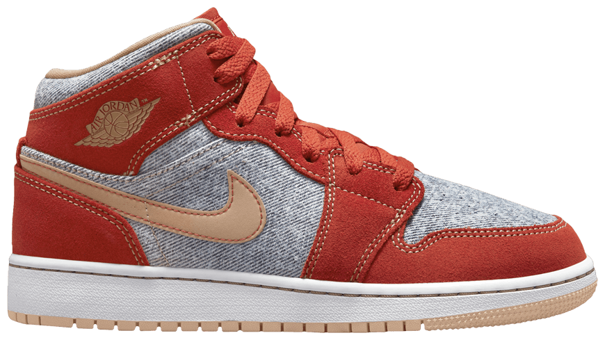 Giày Nike Air Jordan 1 Mid SE GS 'Denim Red' DM4384-600