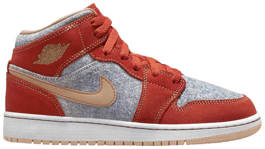 Giày Nike Air Jordan 1 Mid SE GS 'Denim Red' DM4384-600