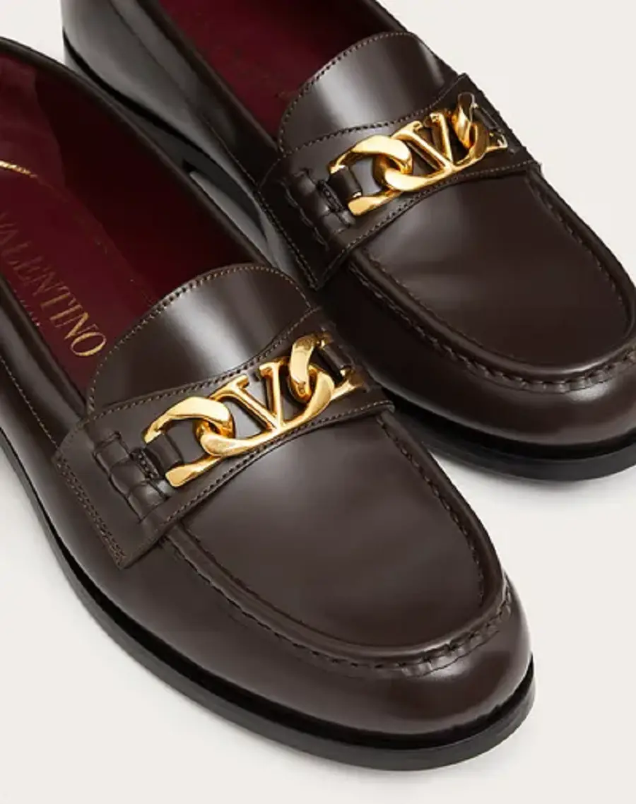 Giày VLogo Chain Valentino Garavani Loafer in Calfskin 1Y2S0G03YZXNM8 - Ảnh 5