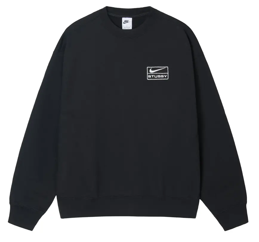 Áo Nike x Stussy Wash Crew Fleece 'Black' DO5310-010
