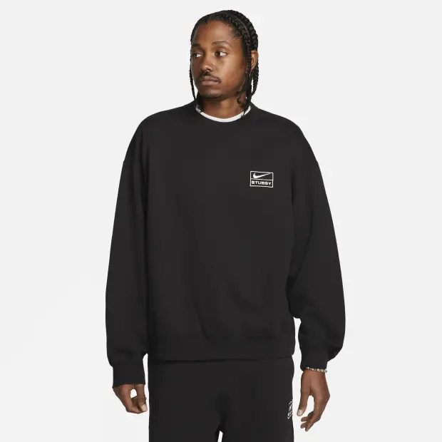 Áo Nike Fleece Crew x Stussy Sweater 'Black' DO5311-010 - Ảnh 4
