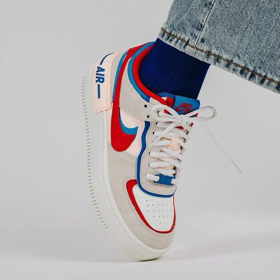 Alternative view of Giày Nike Wmns Air Force 1 Shadow 'Sail Royal Red' CU8591-100