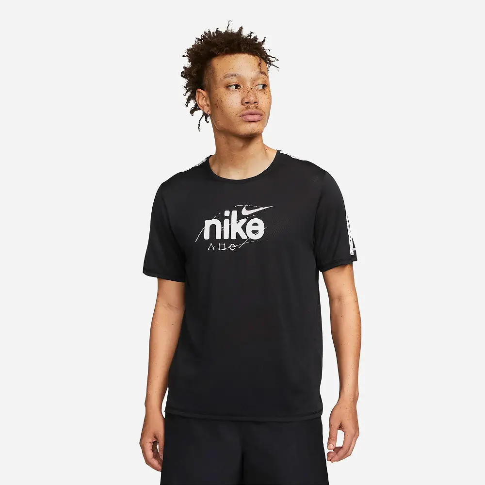 Alternative view of Áo Nike As Df Miler Ss Dye 'Black' DQ4735-010