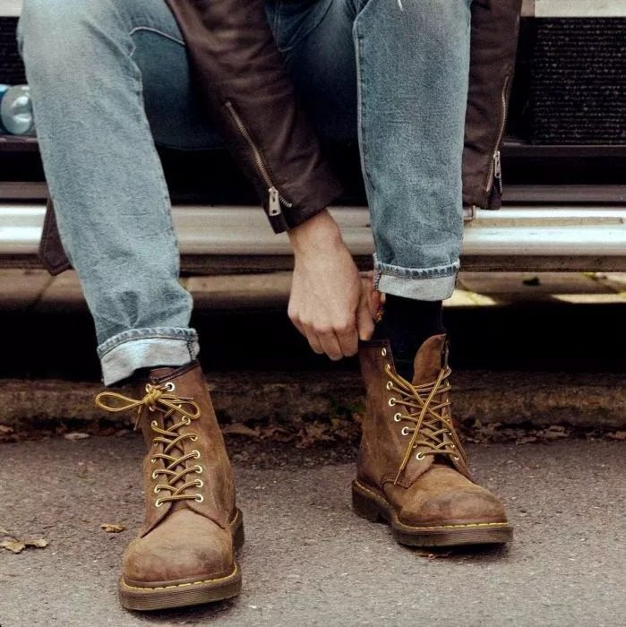 Giày Dr. Martens 1460 Dark Brown Crazy Horse Ankle Boots 11822203 - Ảnh 4