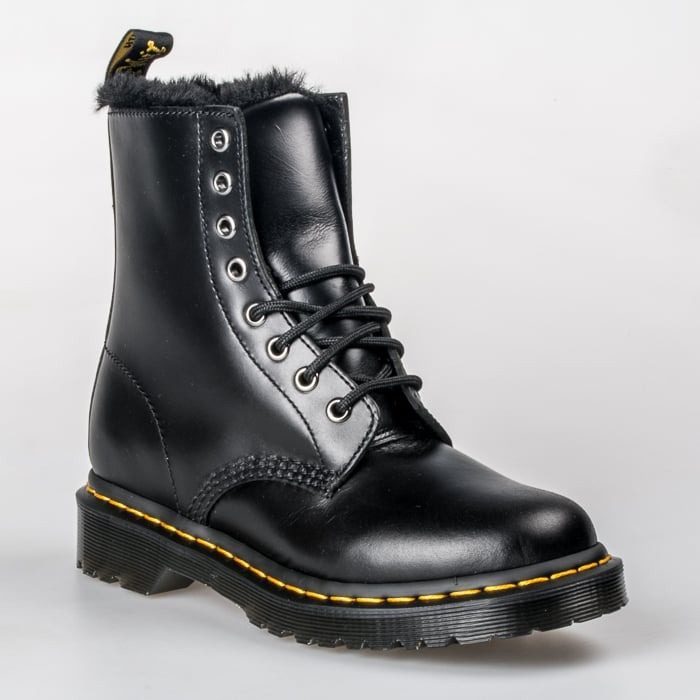 Giày Dr. Martens Serena Faux Fur Lined Lace Up Boot 'Dark Grey' 26238021 - Ảnh 4