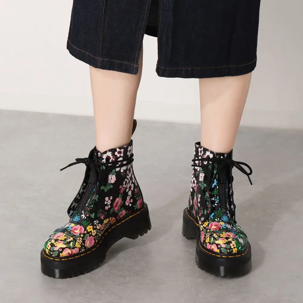 Giày Dr.Martens Sinclair Floral Mash Up Leather Platform 'Black Floral' 27128001 - Ảnh 3