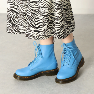 Alternative view of Giày Dr.Martens 1460 Women's Pascal Virginia Leather 'Blue' 26902416