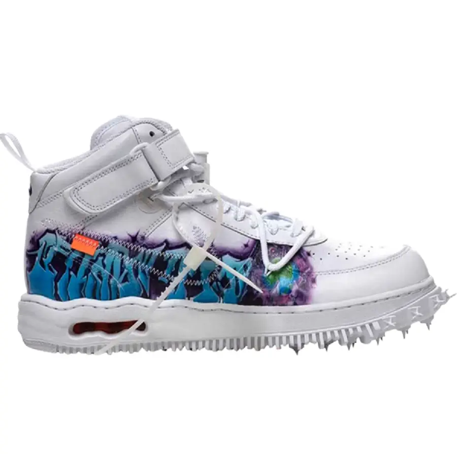 Giày Nike Off-White x Air Force 1 Mid 'Graffiti' DR0500-100