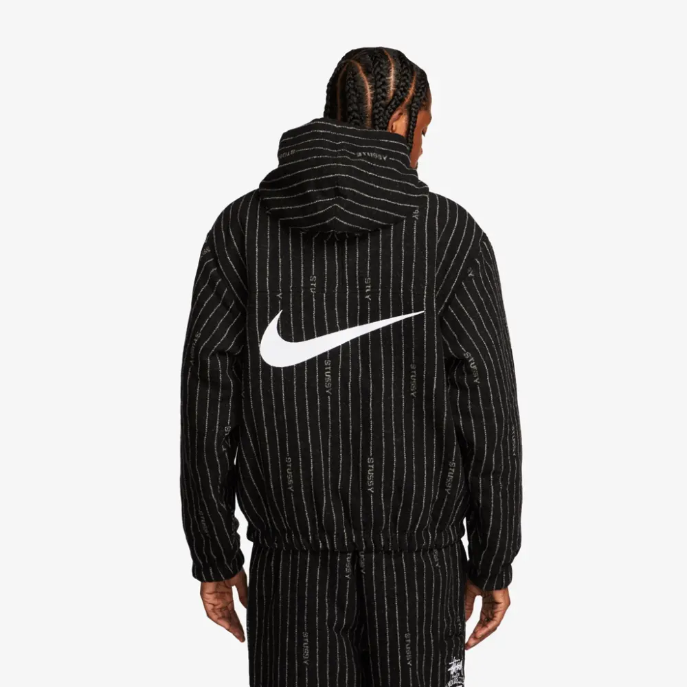 Áo Nike x Stussy Striped Wool Jacket 'Black' DR4023-010 - Ảnh 4