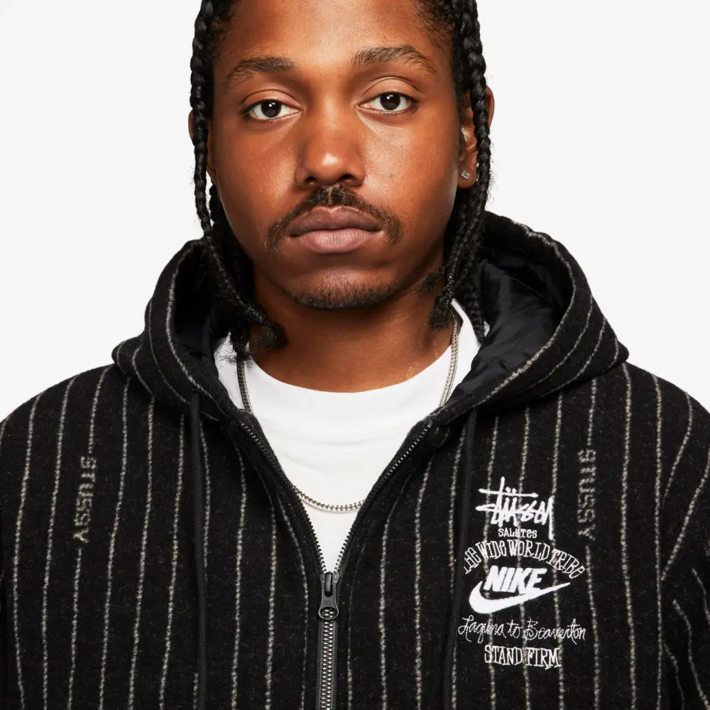Áo Nike x Stüssy Striped Wool Jacket DR4413-010 - Ảnh 3