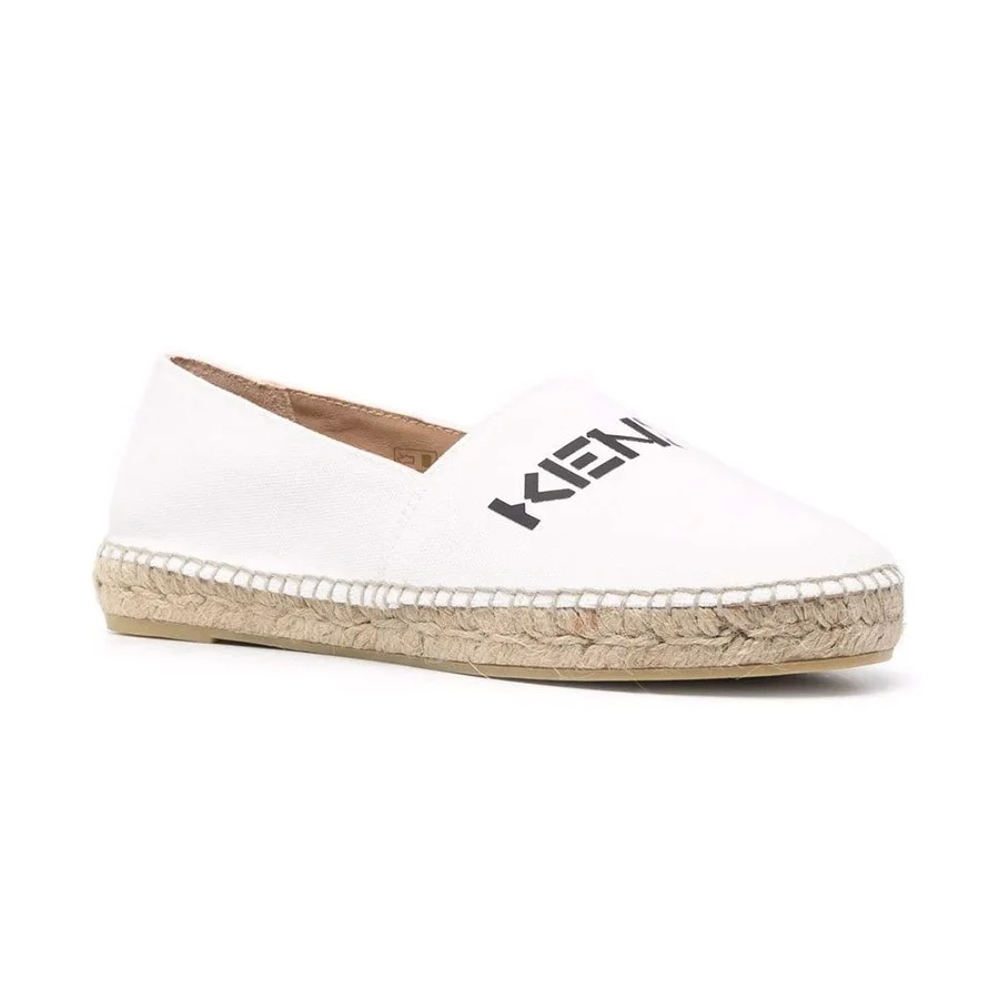 Giày Kenzo Slip On Logo Canvas Espadrilles 'White' FB62ES182F7101 - Ảnh 3