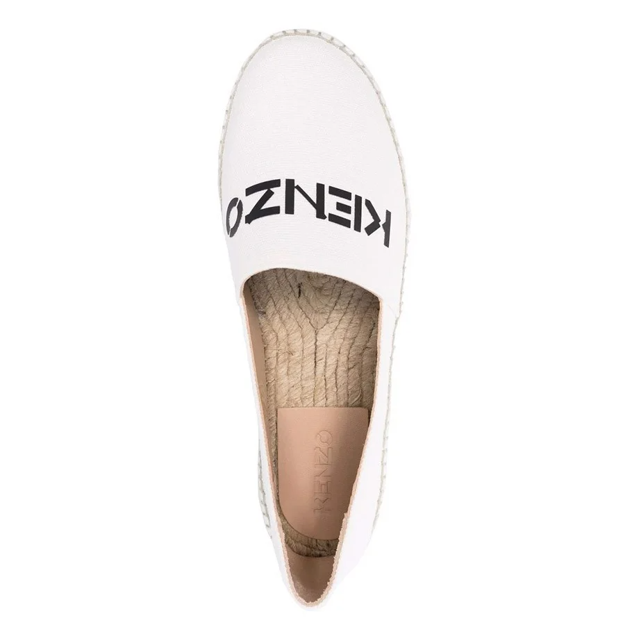Giày Kenzo Slip On Logo Canvas Espadrilles 'White' FB62ES182F7101 - Ảnh 2