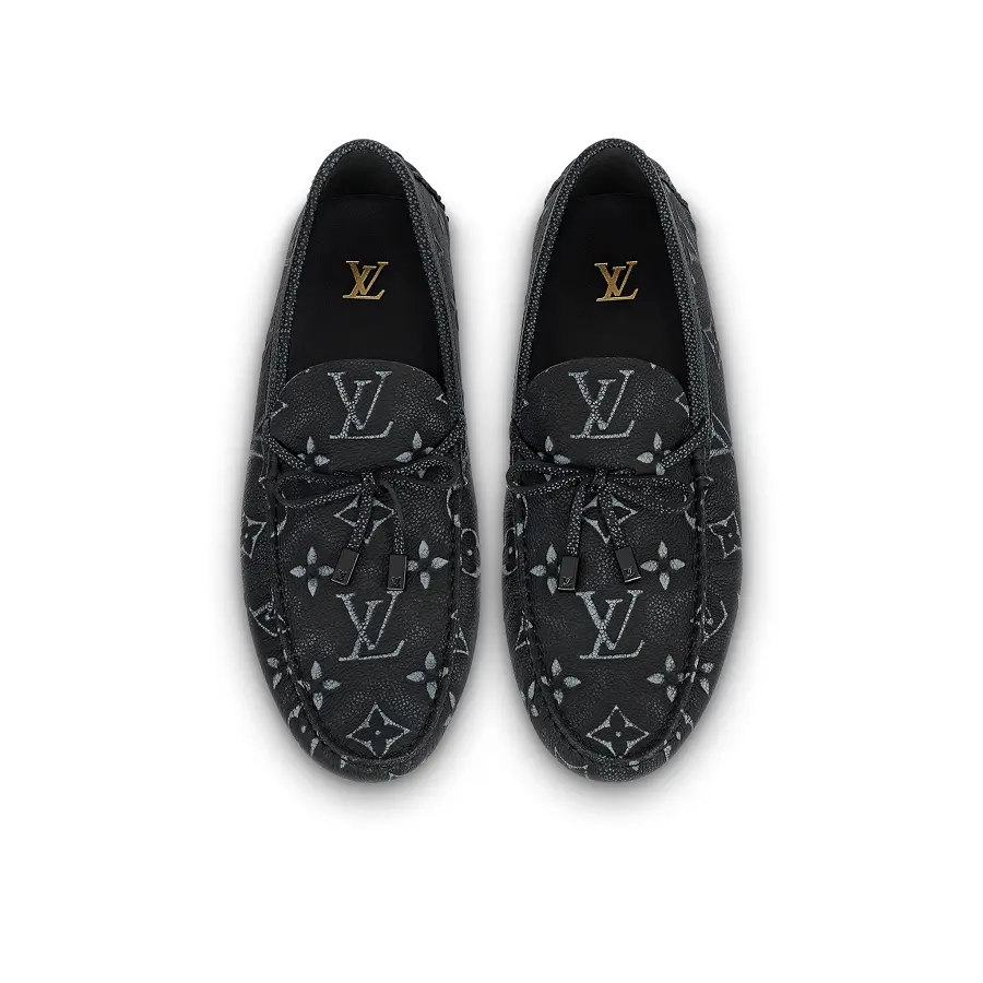 Giày Louis Vuitton LV Driver Moccasin 'Black' 1AAS2L - Ảnh 4