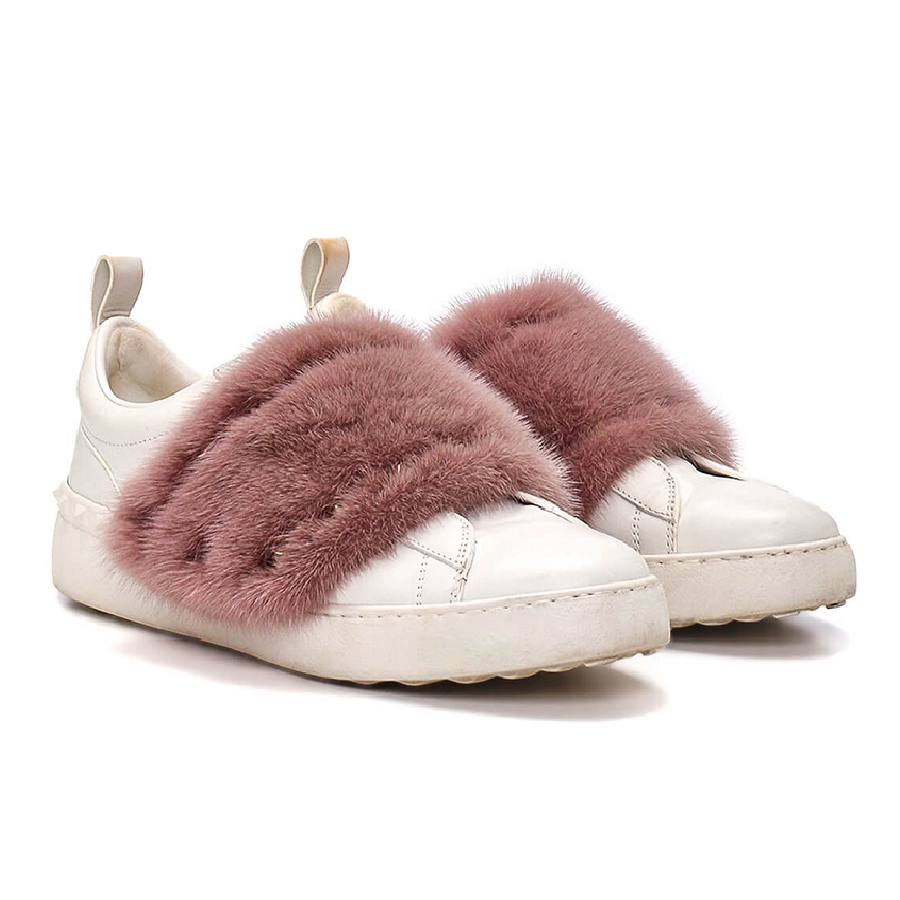 Giày Valentino Mink Fur Sneakers NW0S0E11-UEW-0EB - Ảnh 4