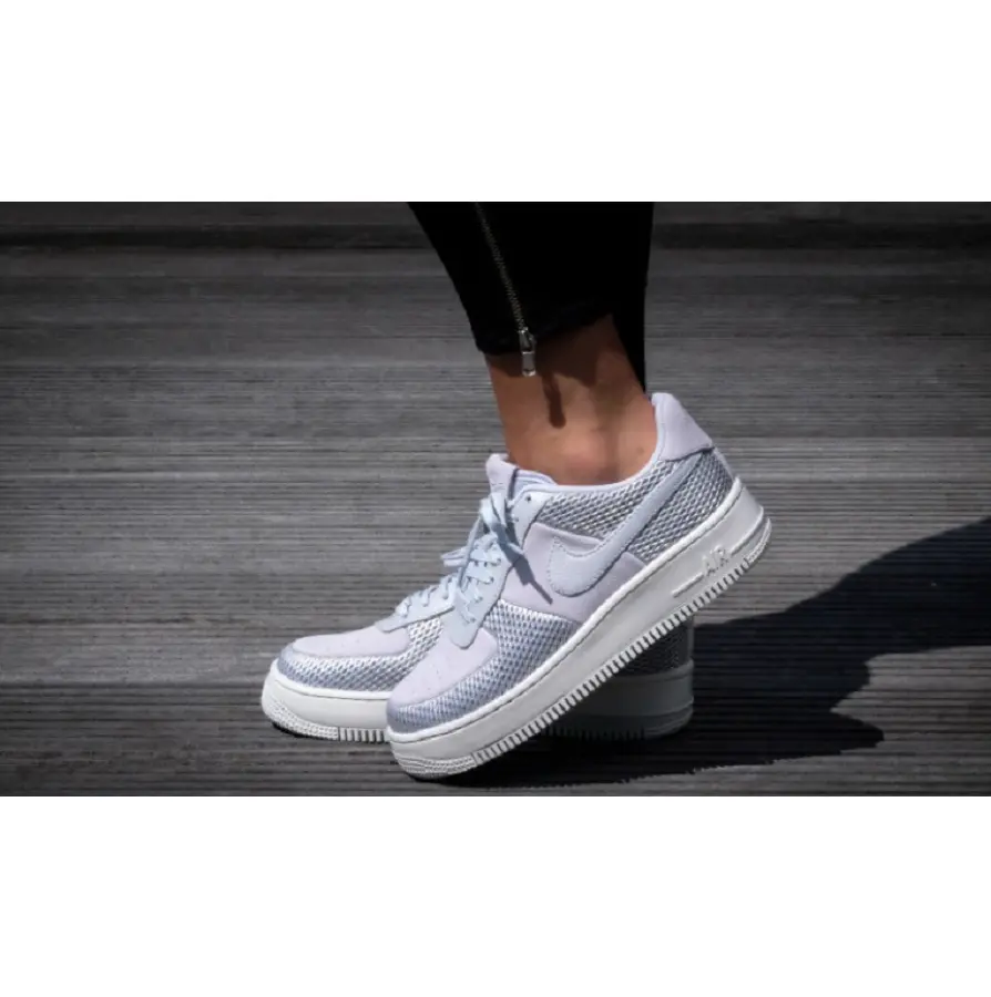 Giày Nike Air Force 1 Upstep Premium ‘Metallic Platinum’ 917590-001 - Ảnh 4