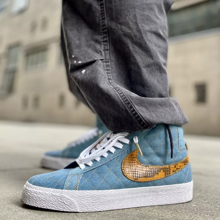 Giày Nike Supreme x Zoom Blazer Mid QS SB 'Denim' DX8421-400 - Ảnh 2
