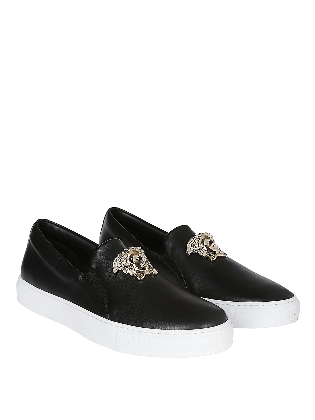 Giày Versace Black Leather Slip On Sneakers DSR488D-DVT2P-D41OC - Ảnh 3