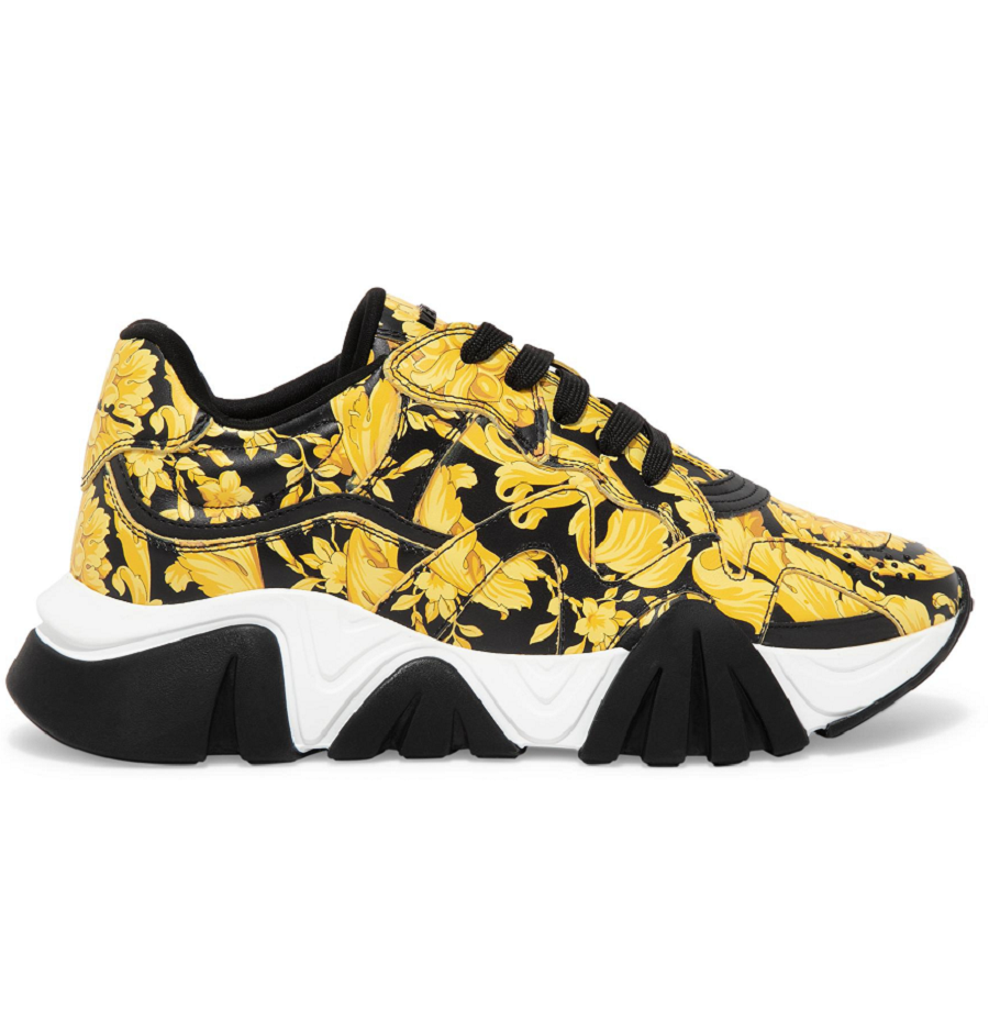 Giày Versace Chain Sneakers In Black And Yellow DSU7703-DSVBAG-D4191