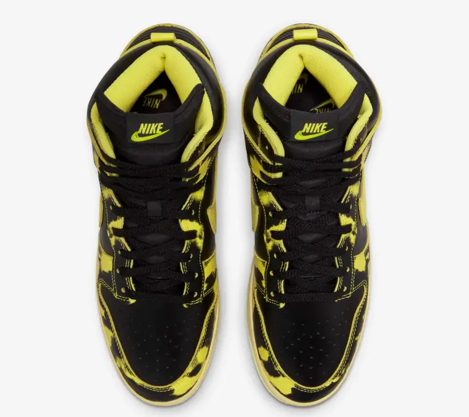 Giày Nike Dunk High 1985 SP Yellow Acid Wash DD9404-001 - Ảnh 4