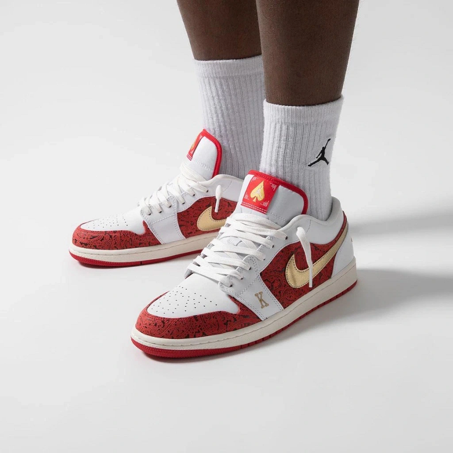 Giày Nike Air Jordan 1 Low Spades DJ5185-100 - Ảnh 9